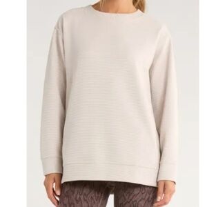 Zella Kick Back Ottoman Knit Sweatshirt – Grey Moonbeam – Size Small (Runs Big)